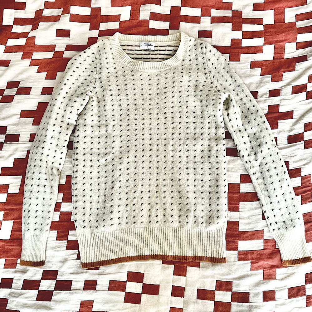 Madewell Wallace Wool Crew Neck Sweater in Cream / Ivory - size small